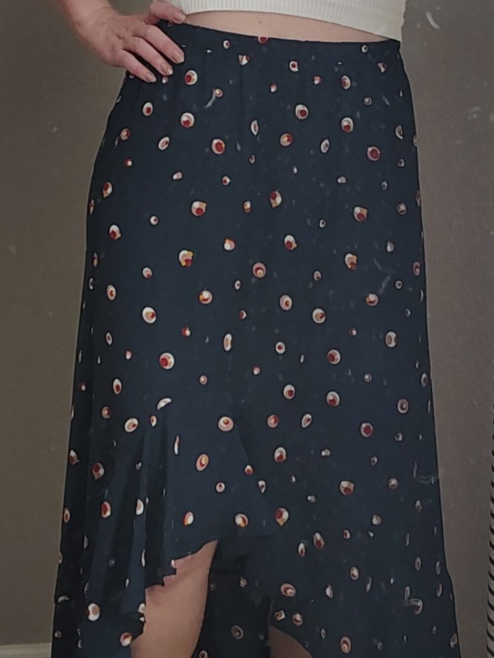 Max Studio Navy High Low Skirt Size M